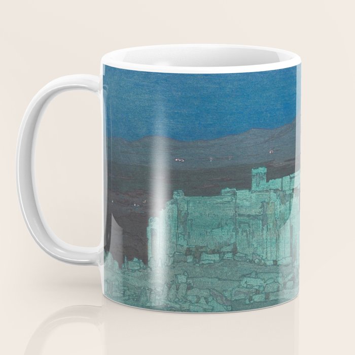 Hiroshi Yoshida, Acropolis Ruins, Athens At Night - Vintage Japanese Woodblock Print Art Coffee Mug Gallery Image 3