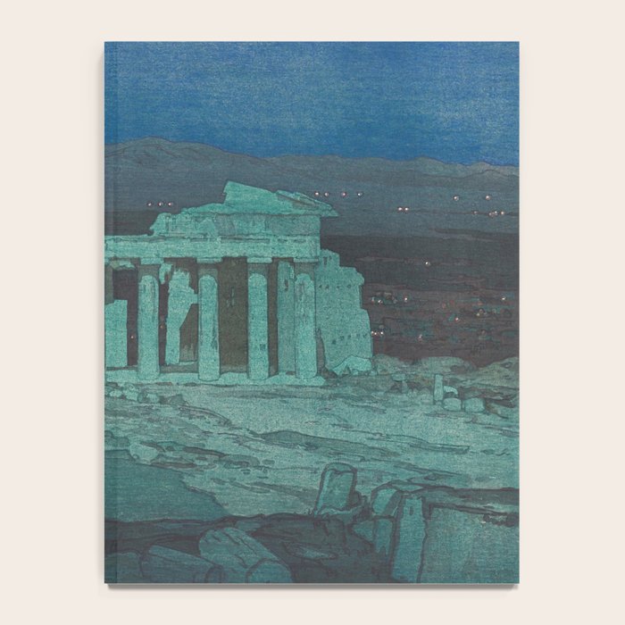 Hiroshi Yoshida, Acropolis Ruins, Athens At Night - Vintage Japanese Woodblock Print Art Notebook Gallery Image 4
