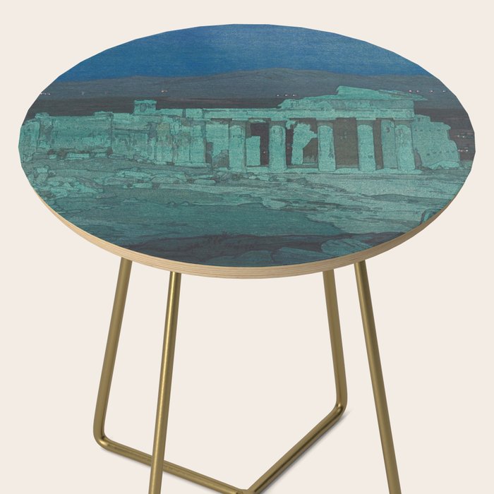 Hiroshi Yoshida, Acropolis Ruins, Athens At Night - Vintage Japanese Woodblock Print Art Side Table Gallery Image 2