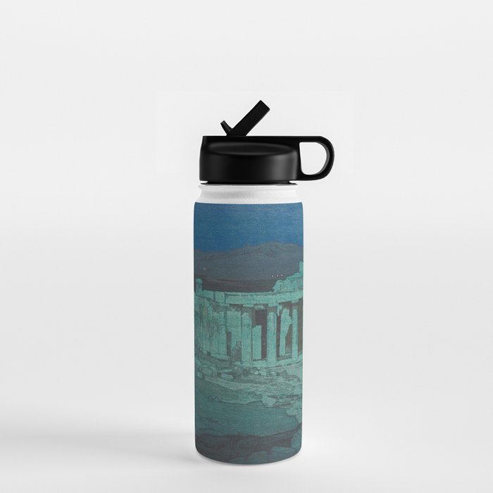 Hiroshi Yoshida, Acropolis Ruins, Athens At Night - Vintage Japanese Woodblock Print Art Water Bottle Gallery Image 1