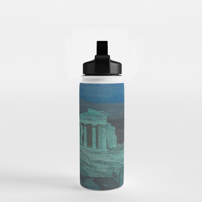 Hiroshi Yoshida, Acropolis Ruins, Athens At Night - Vintage Japanese Woodblock Print Art Water Bottle Gallery Image 2