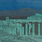 Hiroshi Yoshida, Acropolis Ruins, Athens At Night - Vintage Japanese Woodblock Print Art Coffee Mug Gallery Image 2
