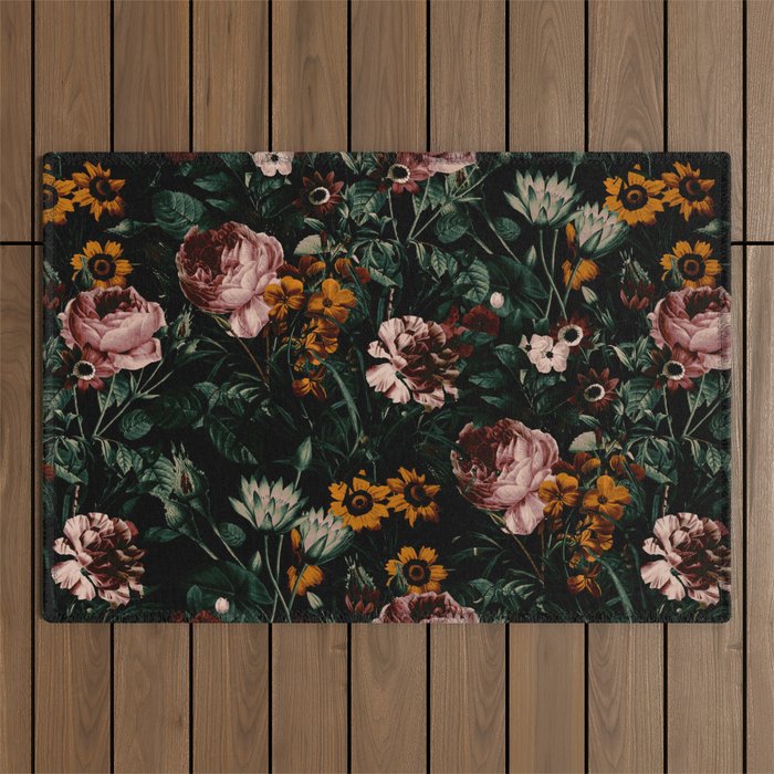 Night Roses Garden Outdoor Rug Gallery Image 1