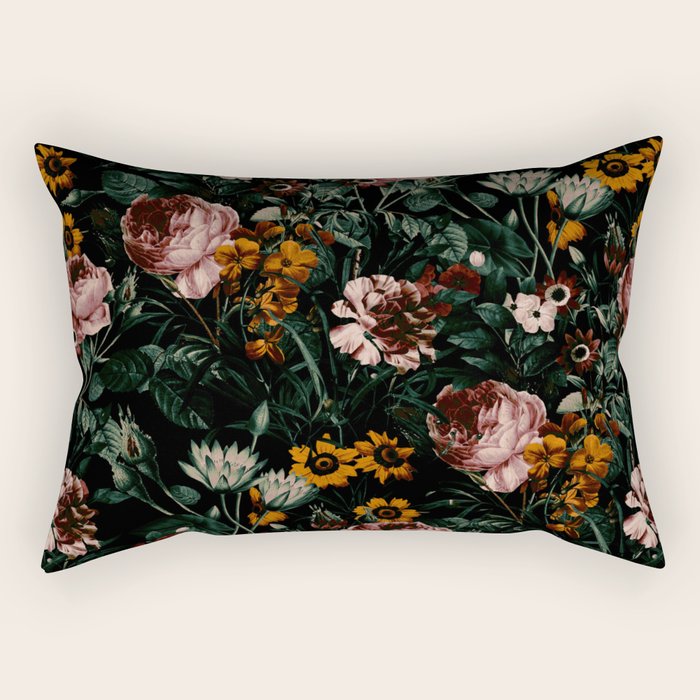 Night Roses Garden Rectangular Pillow Gallery Image 1