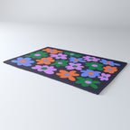 Retro Flowers: Midnight Black Edition Rug Gallery Image 3