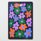 Retro Flowers: Midnight Black Edition Cutting Board Gallery Image 1