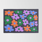 Retro Flowers: Midnight Black Edition Rug Gallery Image 2