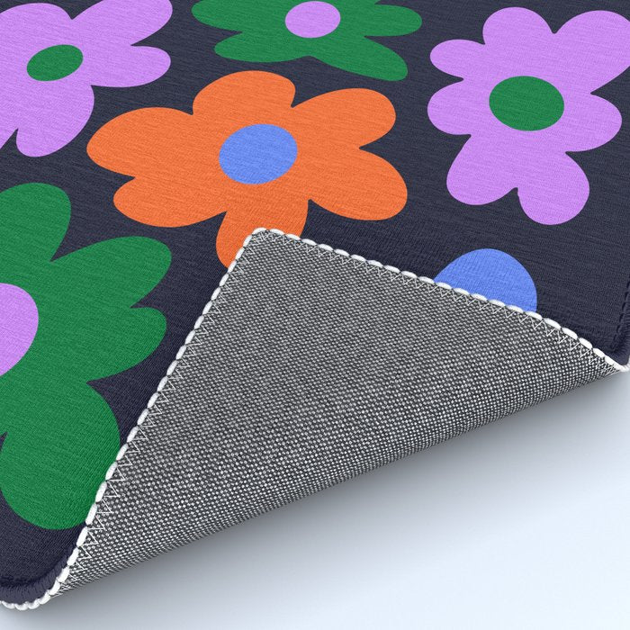 Retro Flowers: Midnight Black Edition Rug Gallery Image 4