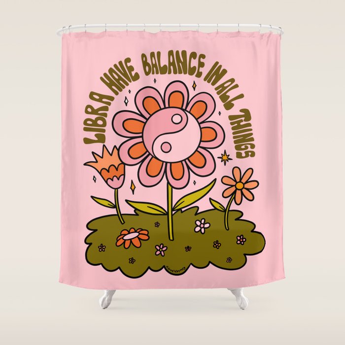 Libra Flower Shower Curtain Gallery Image 1