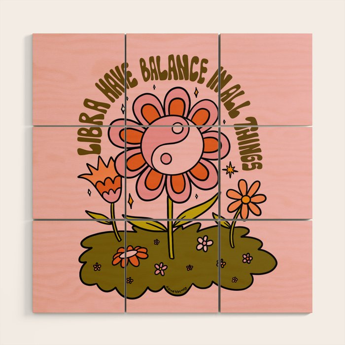 Libra Flower Wood Wall Art Gallery Image 1