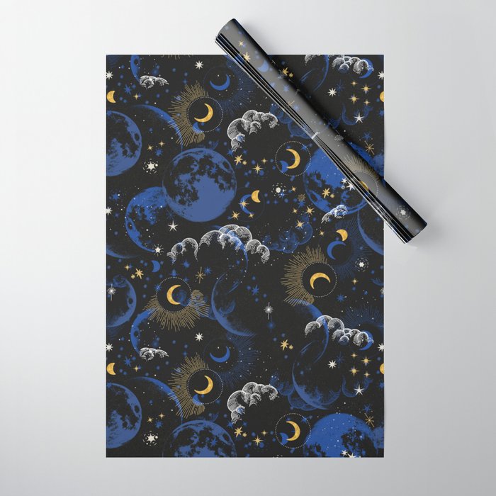 Night sky of stars abstract D Wrapping Paper Gallery Image 1