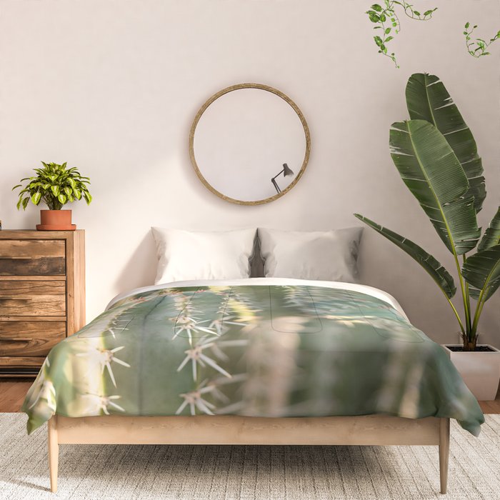 Gold & Green Cacti | Marrakech Botanical Photography Comforter Gallery Image 3
