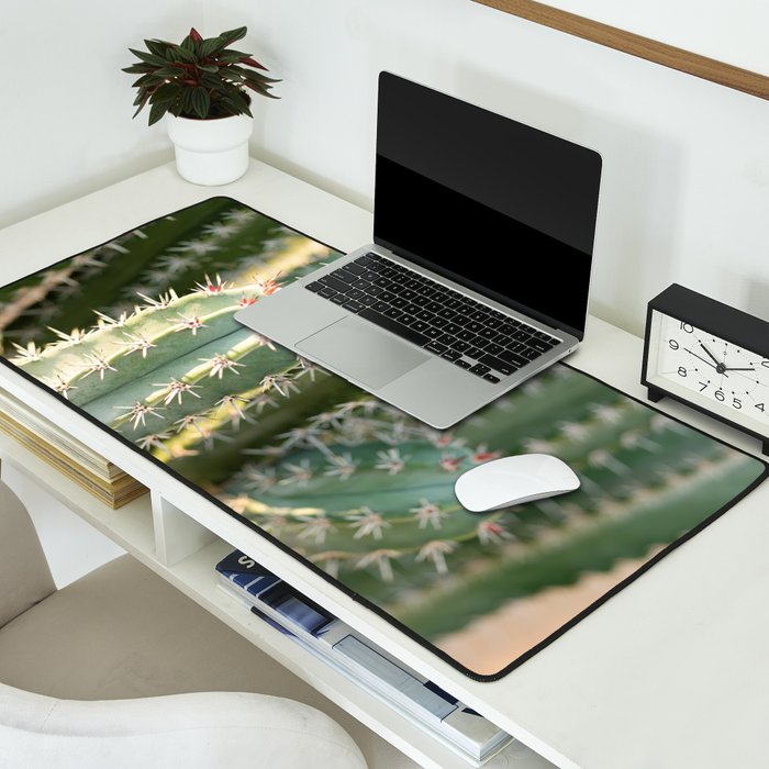 Gold & Green Cacti | Marrakech Botanical Photography Desk Mat Gallery Image 2