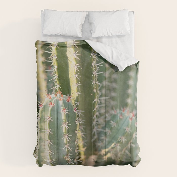 Gold & Green Cacti | Marrakech Botanical Photography Comforter Gallery Image 6