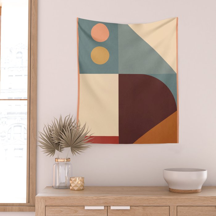 Abstract Geometric Shapes 47 Wall Tapestry Gallery Image 2