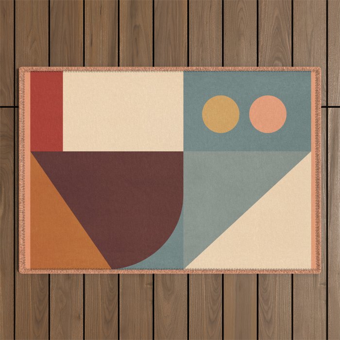 Abstract Geometric Shapes 47 Outdoor Rug Gallery Image 1