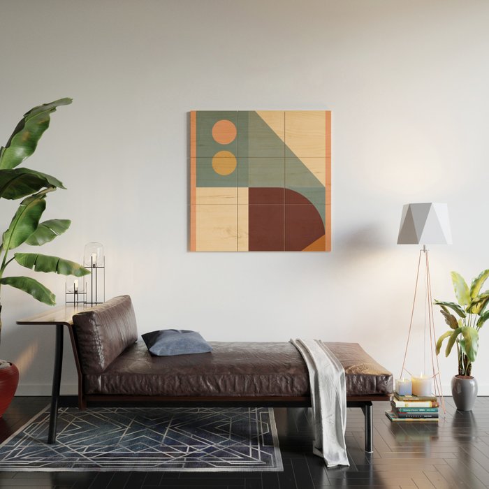 Abstract Geometric Shapes 47 Wood Wall Art Gallery Image 2