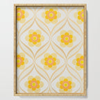 Vintage 70s Yellow Floral Pattern Serving Tray Gallery Image 1