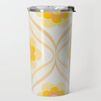 Vintage 70s Yellow Floral Pattern Travel Mug Gallery Image 2
