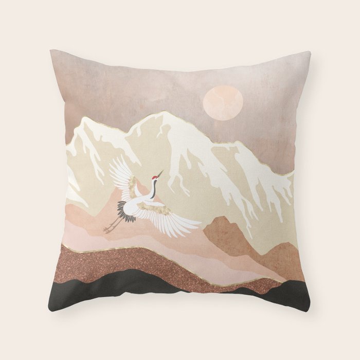 Sugar Mountain Crane Throw Pillow Gallery Image 6