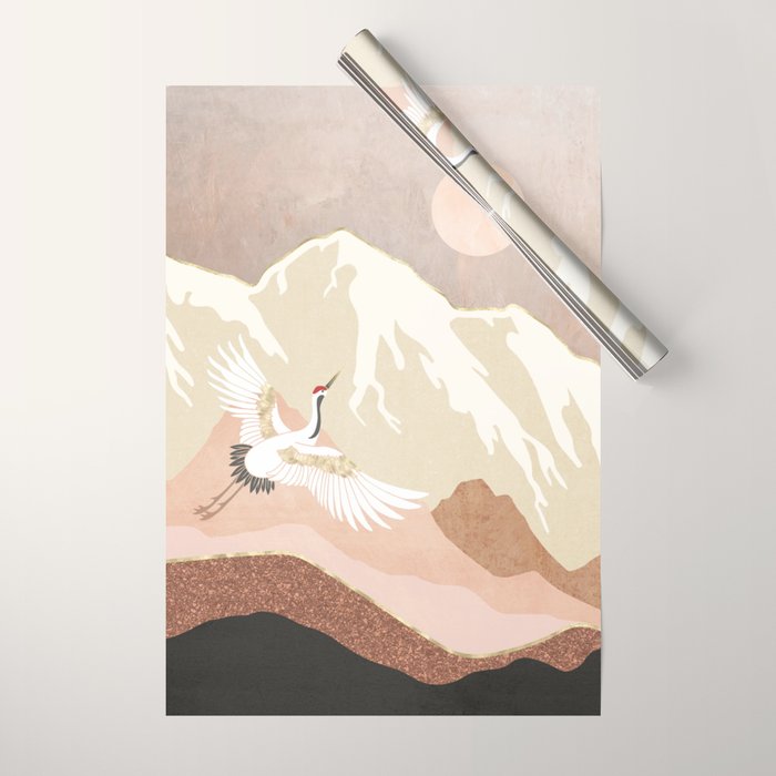 Sugar Mountain Crane Wrapping Paper Gallery Image 1