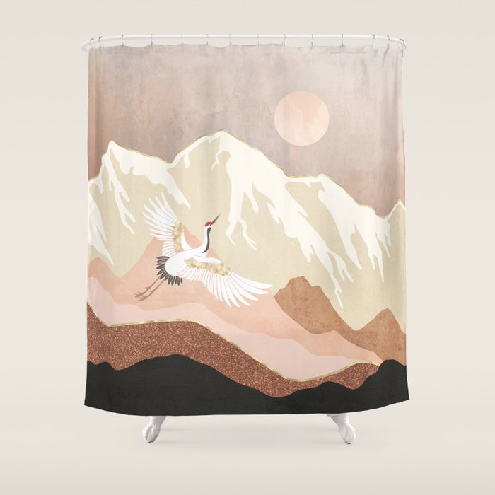 Sugar Mountain Crane Shower Curtain Gallery Image 1