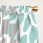 Floral Pattern, Teal, Aqua, Turquoise,Gray Window Curtain Gallery Image 2