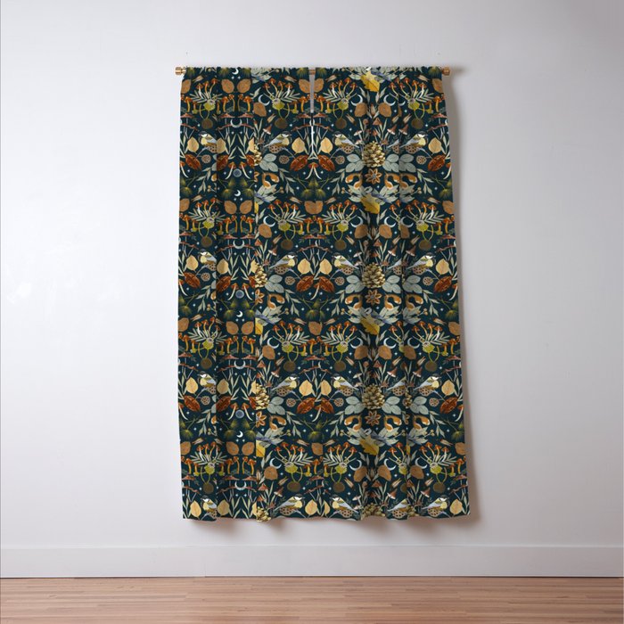 Birds in Autumn Night DP Window Curtain Gallery Image 3