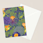 Forest Full of Wild Mushrooms in Sage & Plum Stationery Card Gallery Image 2