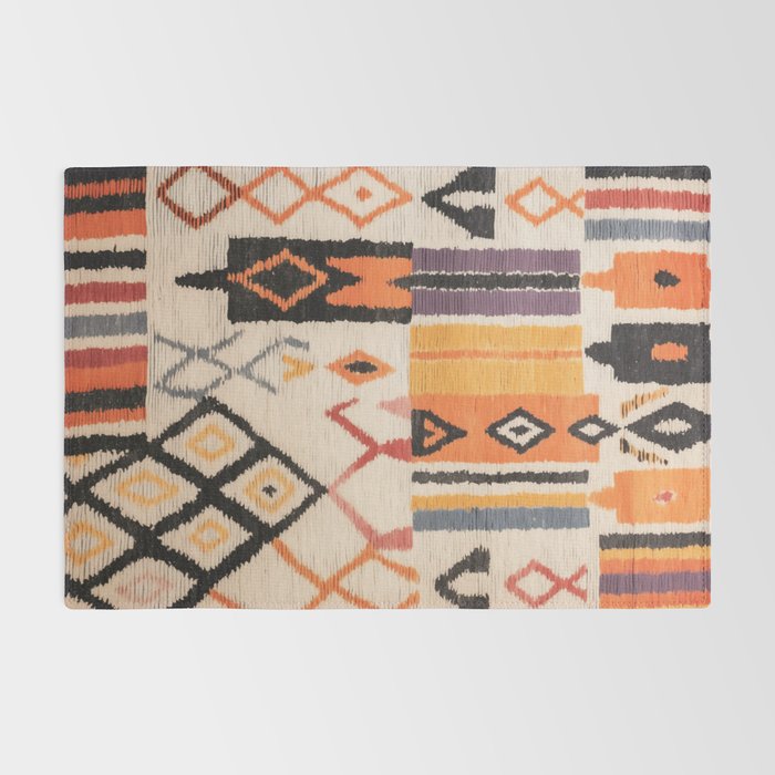 Moroccan Berber Rug Design No.54 - Multicolor, Ivory White Rug Gallery Image 2