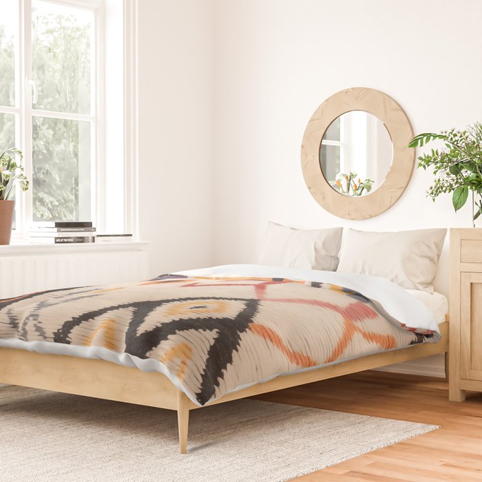 Moroccan Berber Rug Design No.54 - Multicolor, Ivory White Duvet Cover Gallery Image 2
