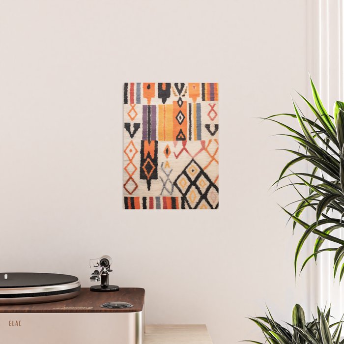 Moroccan Berber Rug Design No.54 - Multicolor, Ivory White Poster Gallery Image 2