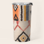 Moroccan Berber Rug Design No.54 - Multicolor, Ivory White Travel Mug Gallery Image 2