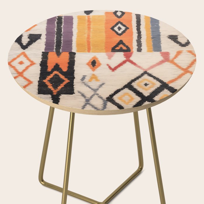 Moroccan Berber Rug Design No.54 - Multicolor, Ivory White Side Table Gallery Image 2