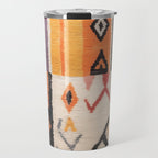 Moroccan Berber Rug Design No.54 - Multicolor, Ivory White Travel Mug Gallery Image 1