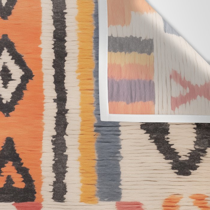 Moroccan Berber Rug Design No.54 - Multicolor, Ivory White Wall Tapestry Gallery Image 3