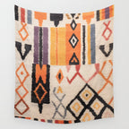 Moroccan Berber Rug Design No.54 - Multicolor, Ivory White Wall Tapestry Gallery Image 4