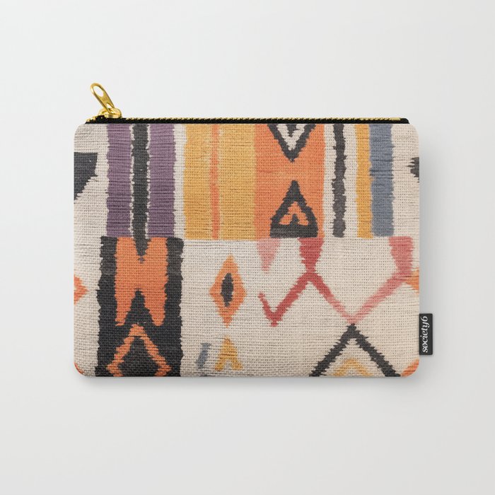 Moroccan Berber Rug Design No.54 - Multicolor, Ivory White Carry All Pouch Gallery Image 1