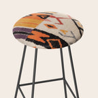 Moroccan Berber Rug Design No.54 - Multicolor, Ivory White Stool Gallery Image 2