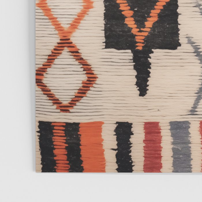 Moroccan Berber Rug Design No.54 - Multicolor, Ivory White Poster Gallery Image 3