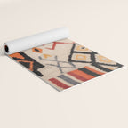 Moroccan Berber Rug Design No.54 - Multicolor, Ivory White Yoga Mat Gallery Image 2