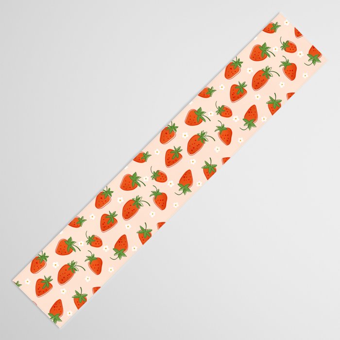 Red Strawberries Pattern Table Runner Gallery Image 3
