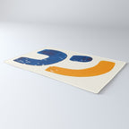 Minimalist Abstract Mid Century Modern Colorful Shape Yellow Blue Pattern Fun Art Rug Gallery Image 3