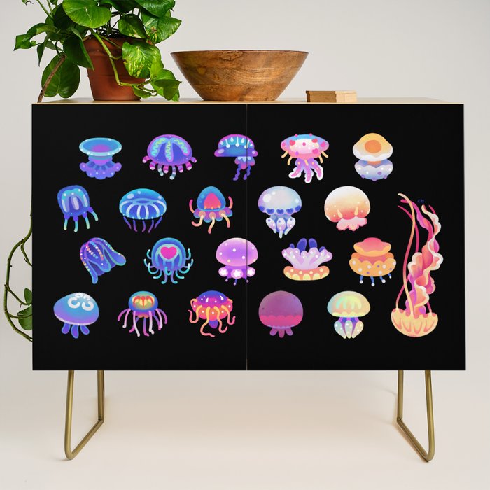 Jellyfish Day - dark Credenza Gallery Image 1
