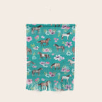 Horses and Flowers, Turquoise, Horse Decor, Horse Art, Western Decor Wall Hanging Gallery Image 1