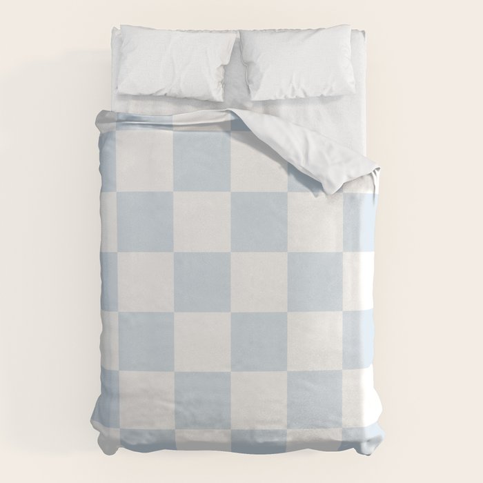 pale blue and white checkered nursery style design for boys Duvet Cover Gallery Image 6