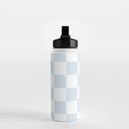 pale blue and white checkered nursery style design for boys Water Bottle Gallery Image 2
