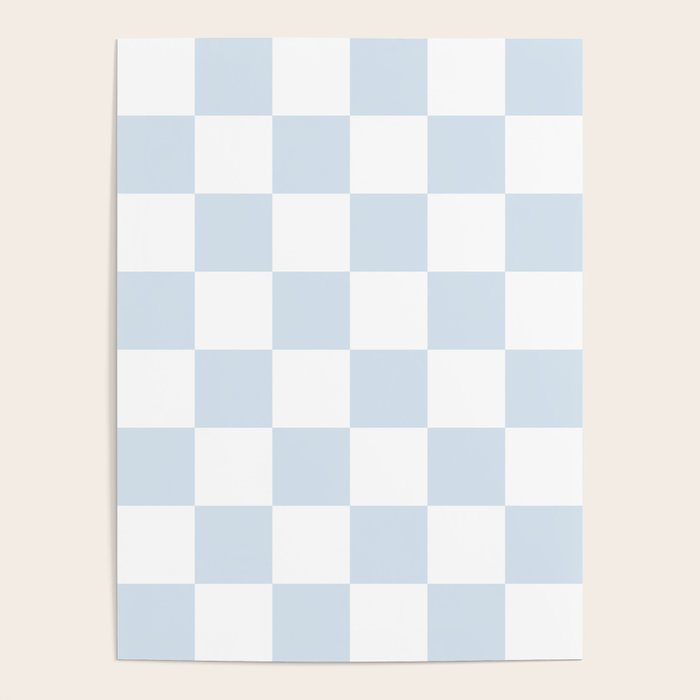 pale blue and white checkered nursery style design for boys Poster Gallery Image 4
