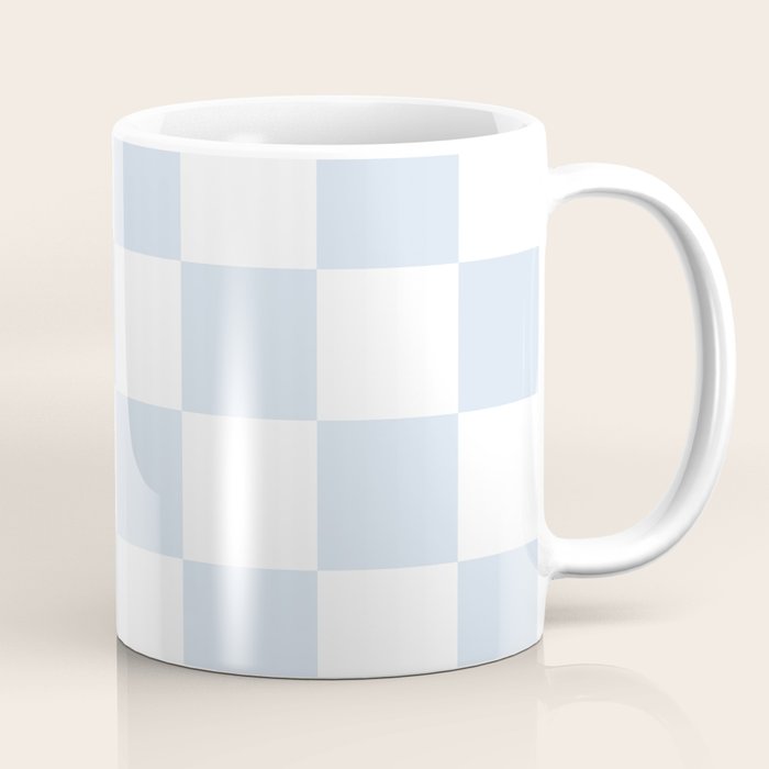 pale blue and white checkered nursery style design for boys Coffee Mug Gallery Image 1