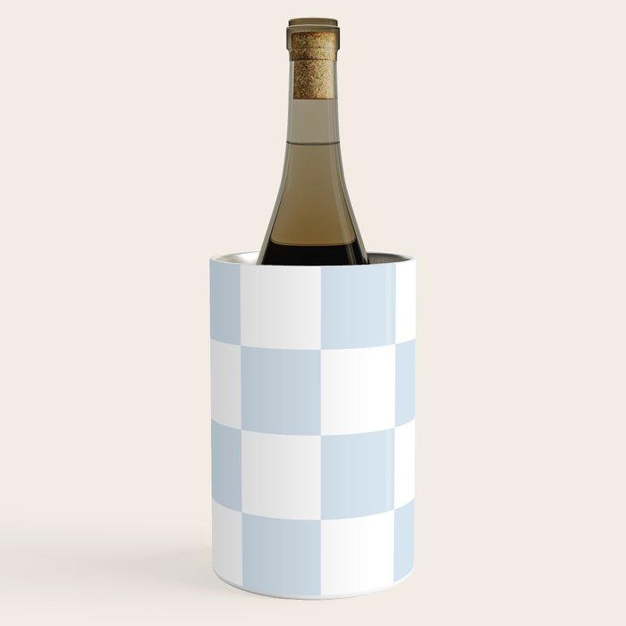 pale blue and white checkered nursery style design for boys Wine Chiller Gallery Image 2